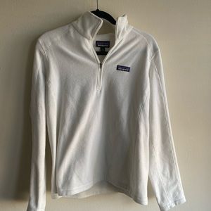 White quarter zip Patagonia sweater